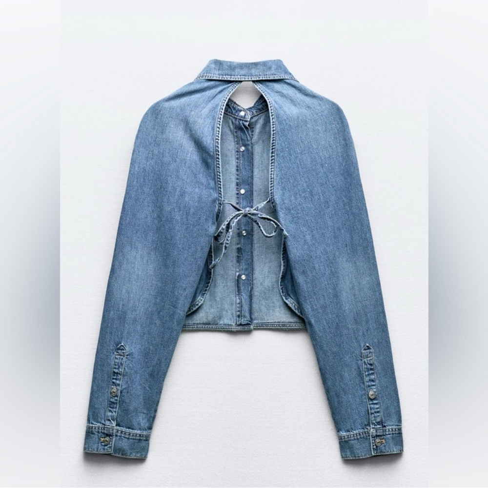 Zara Blue Denim Blouse
